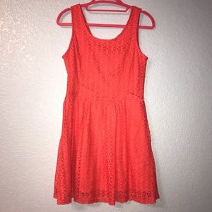 Coral Scallop-Patterned Dress